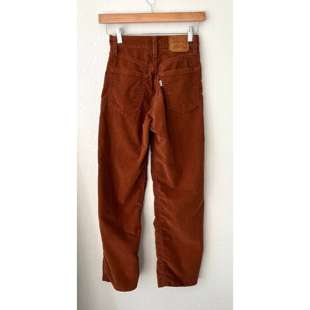Levi's Ribcage Straight Ankle Velvet Jeans Tortoise Shell Brown Women's 24 - Picture 6 of 12